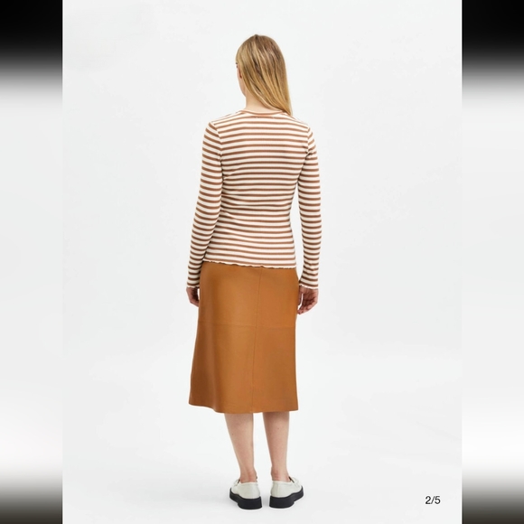 Selected/Femme Striped Long Sleeve T-shirt - Picture 12 of 14